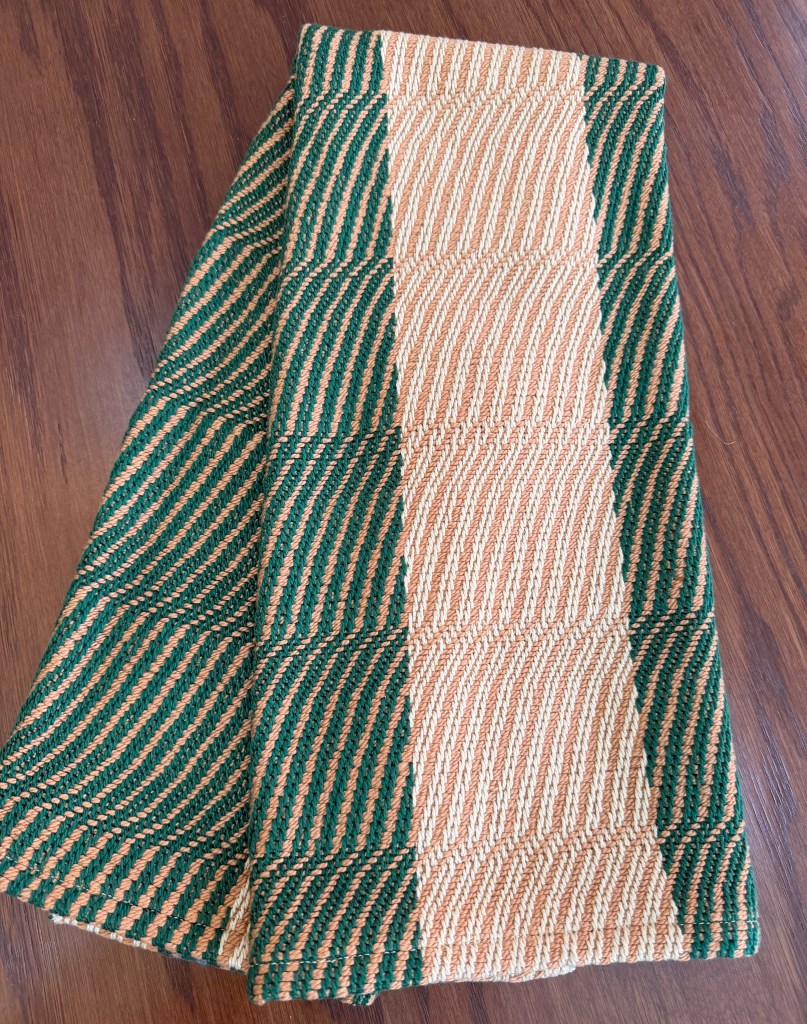 Green Chile Gold Dust, handwoven cotton twill hand towel, primary view