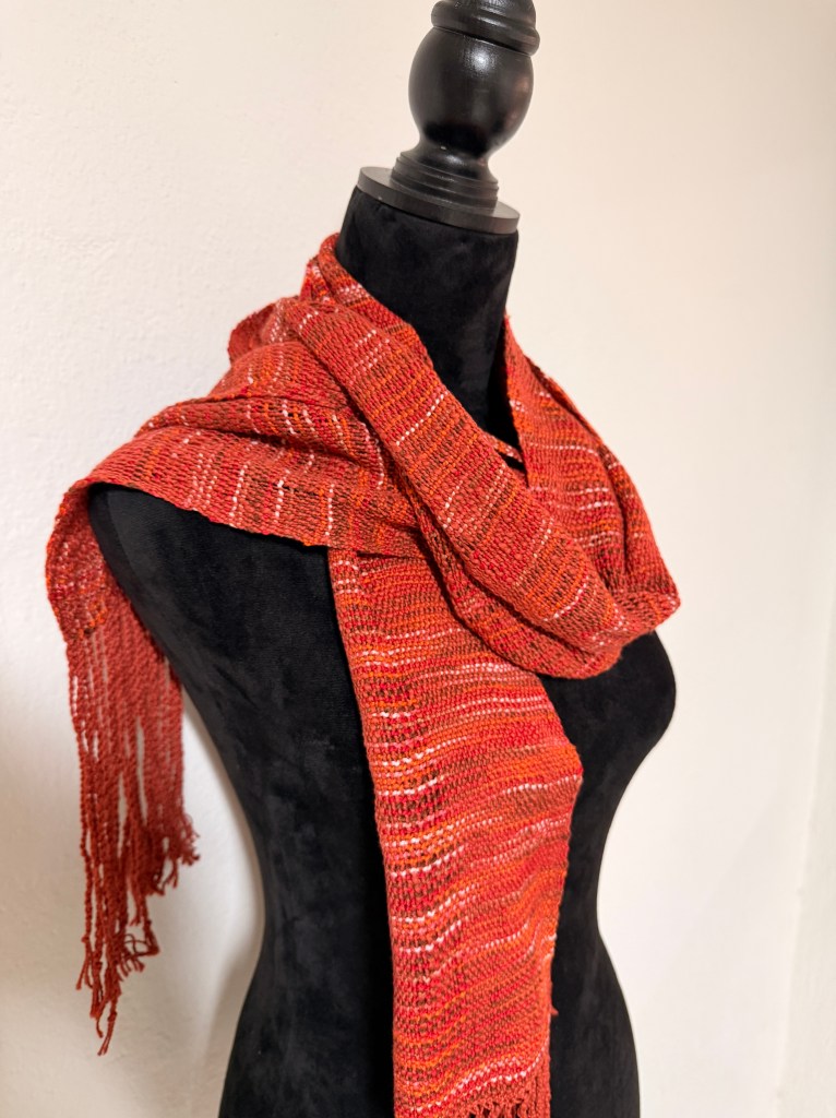 Flame of the Forest, handwoven neckwear, second view